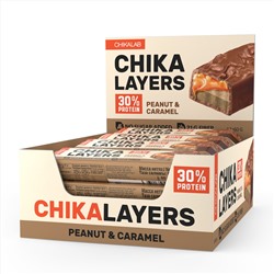 Протеиновый батончик Chikalab – Chika Layers - Peanut & Caramel (12 шт)