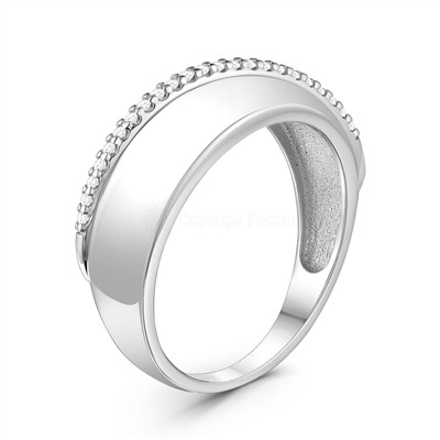 Кольцо из серебра с фианитами родированное 925 пробы К-7311р200