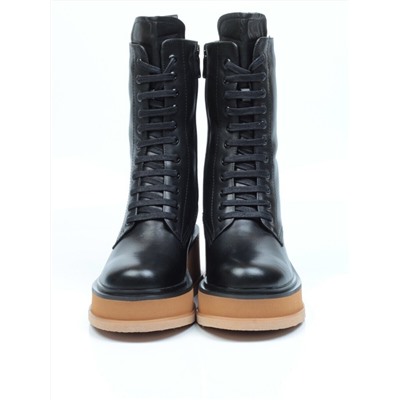 04-DMD-M7063 BLACK Ботинки зимние женские (натуральная кожа, натуральный мех)