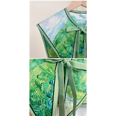 Воротник женский, арт КЖ472, цвет: зеленые ветки ОЦ