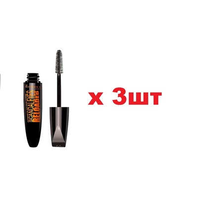 Rimmel Тушь для ресниц 12мл Scandaleyes Reloaded Extreme Volume Mascara 003 extreme black 3шт