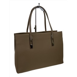 Женская сумка тоут из натуральной кожи, цвет серо-коричневый