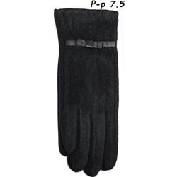 Перчатки жеские трикотаж и вязка цветные "Бант" Черный