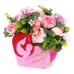 Декоративный ящик для цветов "Любимой мамочке", Розовый —