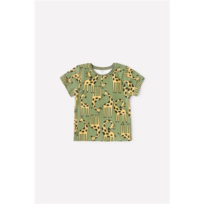футболка для новорожденных  К 301156/веселые жирафы на зеленом