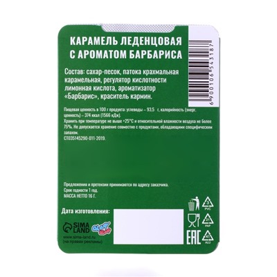 Новый год. Леденцы "С Новым Годом 2025", со вкусом барбариса, 16 г