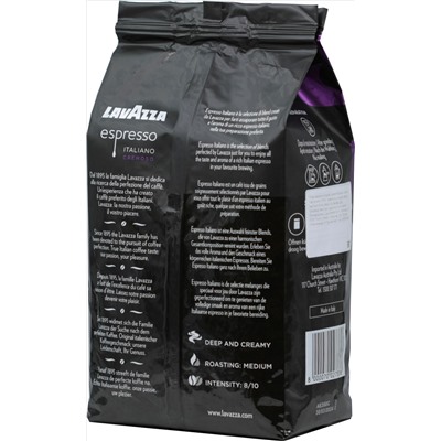 LAVAZZA. Espresso Cremoso (зерновой) 1 кг. мягкая упаковка