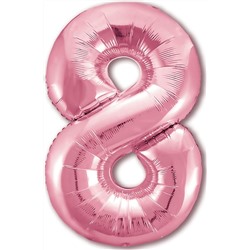 Шар Цифра "8" Slim, Розовый 40''/102 см