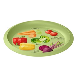 Тарелка D215мм с декором (овощи) 1283