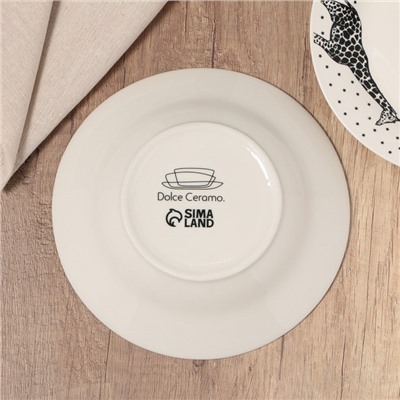 Глубокая тарелка керамическая «Животные», 20.5 см, 550 мл, цвет белый