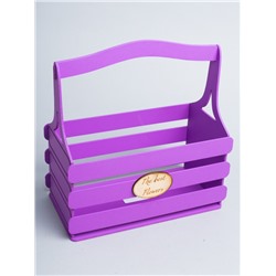 Ящик реечный с ручкой 25х12,5хH25,5см пурпурный