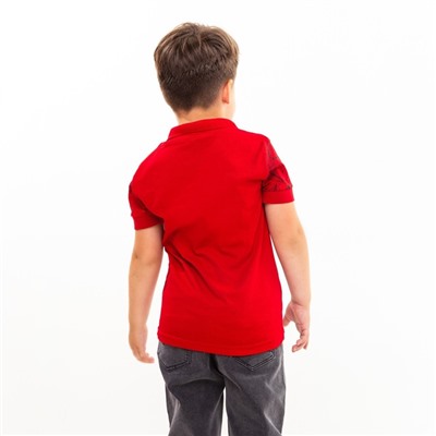 Поло для мальчика, цвет красный МИКС, рост 110 см