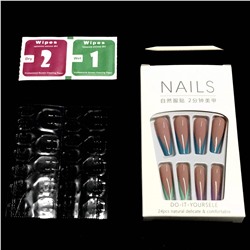 NAILS, Накладные ногти с клеевыми стиками 24 шт №10