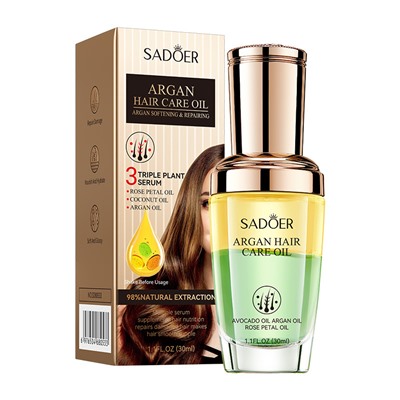 Смягчающее и восстанавливающее масло для ухода за волосами SADOER Argan hair Care Oil Softening & Repairing, 30 мл