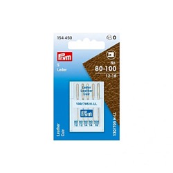 154450 PRYM Иглы для швейных машин с плоской колбой 130/705 H LL, кожа № 80-100, сталь, серебристый, уп.5шт