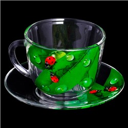 Пара чайная 337-Д (Живая природа. Зеленый лист) 2 предмета кружка+блюдце