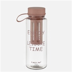 Бутылка для воды, 800 мл, 22 х 10.5 см, с ситом, розовая