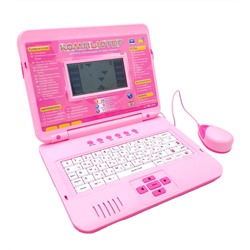 Детский обучающий ноутбук русско-английский (35 функций) с мышкой ( розовый )