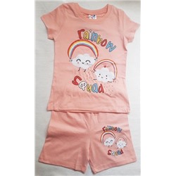 Костюм детский с шортами "радуга персиковая"