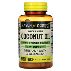 Mason Natural, Whole Herb Coconut Oil, 60 Softgels