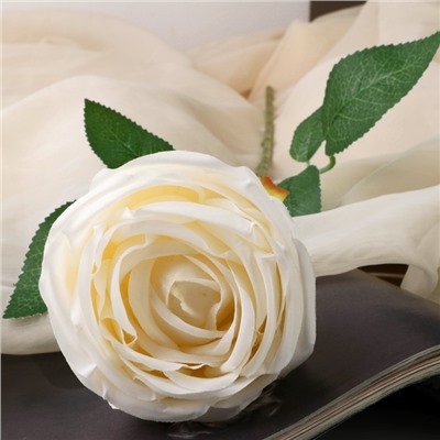 Цветы искусственные "Роза Шёлк" 7х56 см, белый