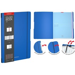 Тетрадь А4  96 л "FolderBook Classic.Синий" клетка пласт.обл сменн.блок на резинке 48+48л 48230