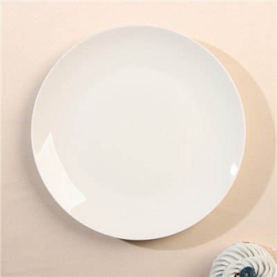 Тарелка фарфоровая обеденная Nova, d=20,5 см, белая