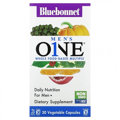 Bluebonnet Nutrition, Men's One, 30 растительных капсул