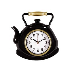 Часы настенные чайник 27х28,5 см, корпус черный с золотом "Классика" "Рубин" 3129-001 (10)