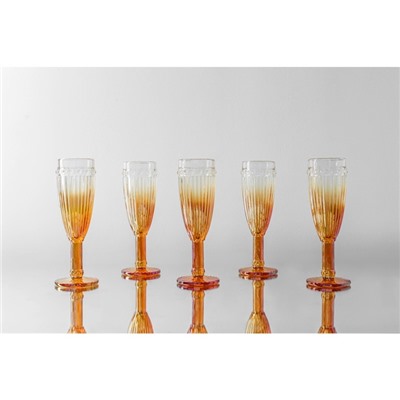 Бокал из стекло для шампанского «Босфор», 180 мл, 7×20 см, цвет градиент золото