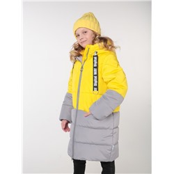 414382 Пальто зима мод. 101435 цв. лимон/серый