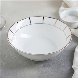 Тарелка фарфоровая суповая «Аврора», 600 мл, d=18 см, цвет белый