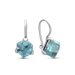 Серьги из серебра с кристаллами Swarovski родированные 925 пробы 0044с-202