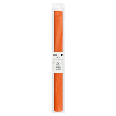Бумага крепированная оранжевая (CR_43955, ТРИ СОВЫ) 50*250см., 32г/м2