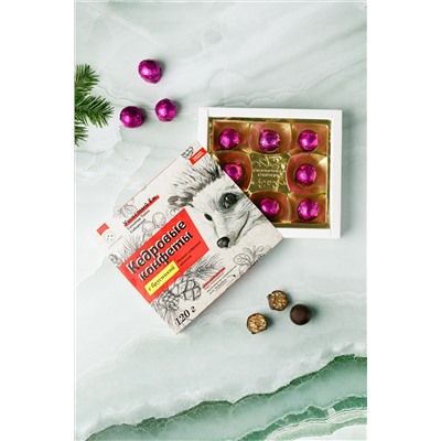 Кедровые конфеты "с Брусникой" в шоколаде ручной работы / 120 гр / грильяж / Солнечная Сибирь