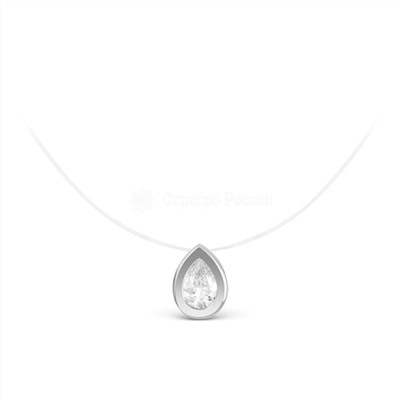 Колье из серебра с фианитом родированное (на леске) 925 пробы 441-10-81р