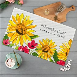 Полотенце кухонное Доляна Happiness looks 35х60 см, 100% хлопок, 160г/м2