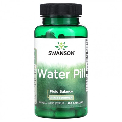 Swanson, Water Pill, формула 2-в-1, 120 капсул