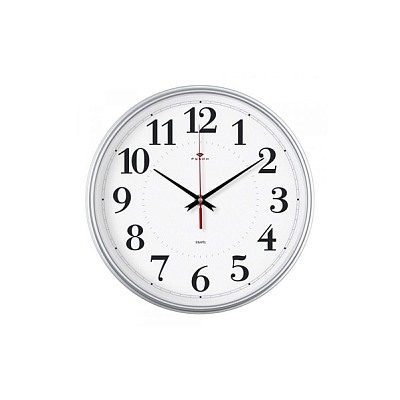Часы настенные круг d=29см, корпус серебрянный "Классика" "Рубин" 2940-114 (10)