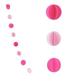 Гирлянда "Круги Микс" Розовый и Нежно-розовый 2,1 м