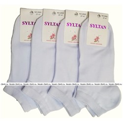 SYLTAN Ультракороткие женские белые носки, однотонные хлопок Арт.2668