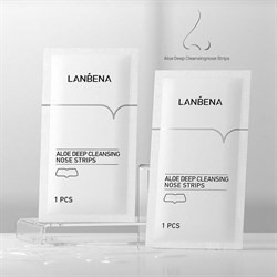 Полоски для удаления черных точек с носа Lanbena Aloe Vera Pore Strips