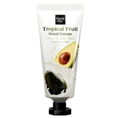 FarmStay Крем для рук с авокадо и маслом ши - Tropical fruit hand cream, 50гр