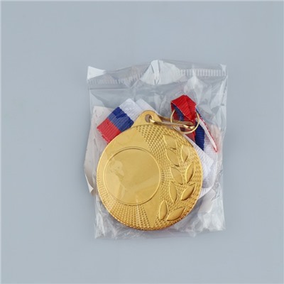 Медаль под нанесение 006 диам 5 см. Цвет зол. С лентой