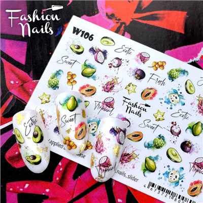 Fashion Nails, Слайдер-дизайн W106