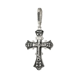 Крест из серебра частичное чернение литье