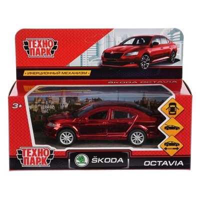 Модель OCTAVIA-RD-CH Skoda Octavia хром красный Технопарк  в коробке в Самаре