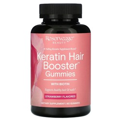 Reserveage Nutrition, Жевательные таблетки для волос с кератином и биотином, клубника, 60 жевательных таблеток