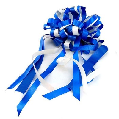 Бант-шар Пастель "Комбо" Синий с белым / 11 см 11 см /d-38,5 см