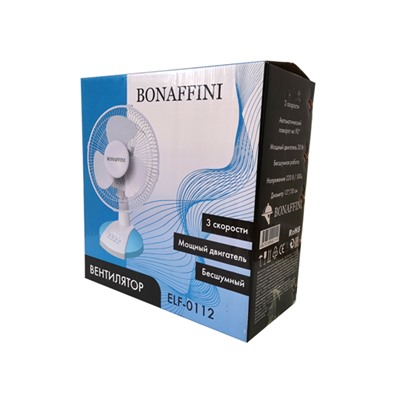 Настольный вентилятор Bonaffini ELF-0109  диаметр 23см. 20Вт. 2 скорости потока